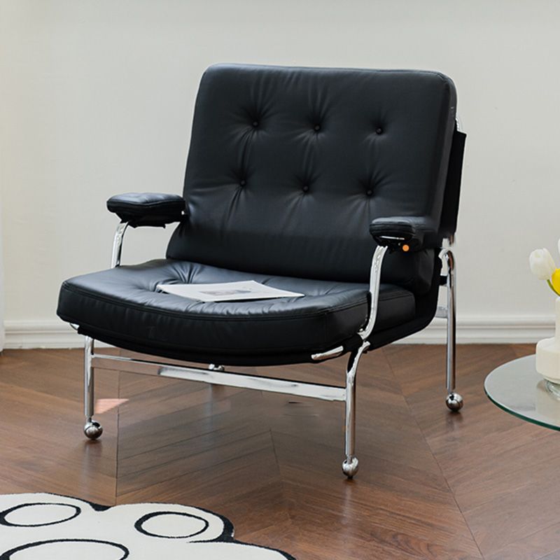 Fixed Back Lounge Chair Water Resistant Side Chair with Metal Legs