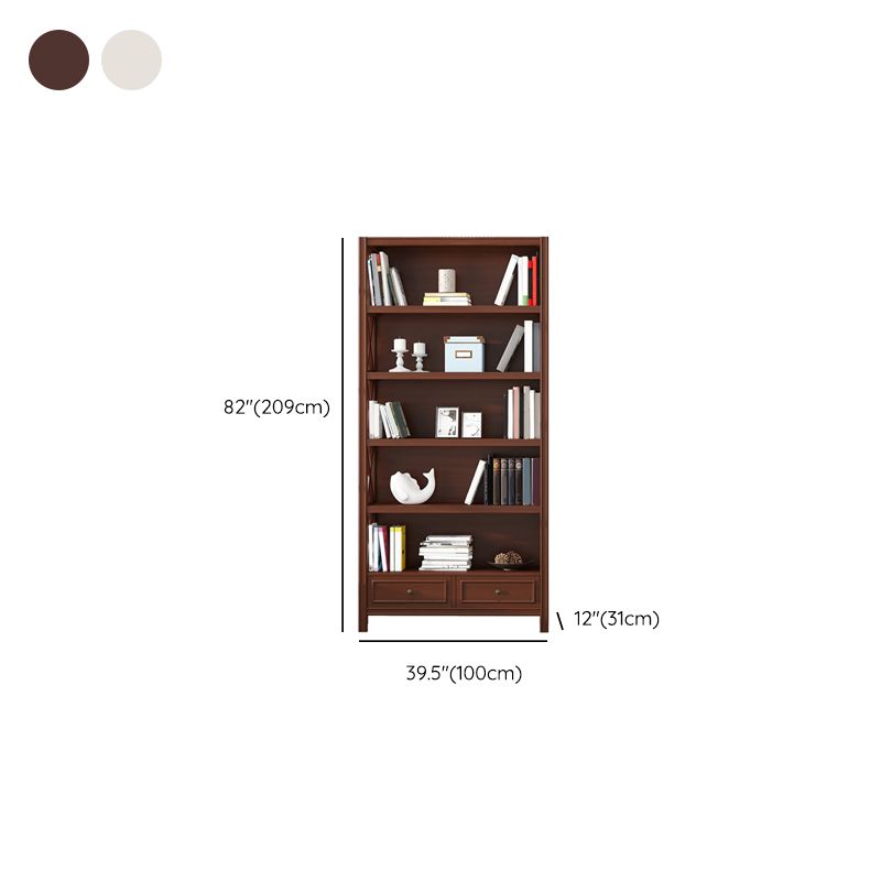 Wood Standard Bookcase Contemporary Closed Back Bookshelf with Shelves