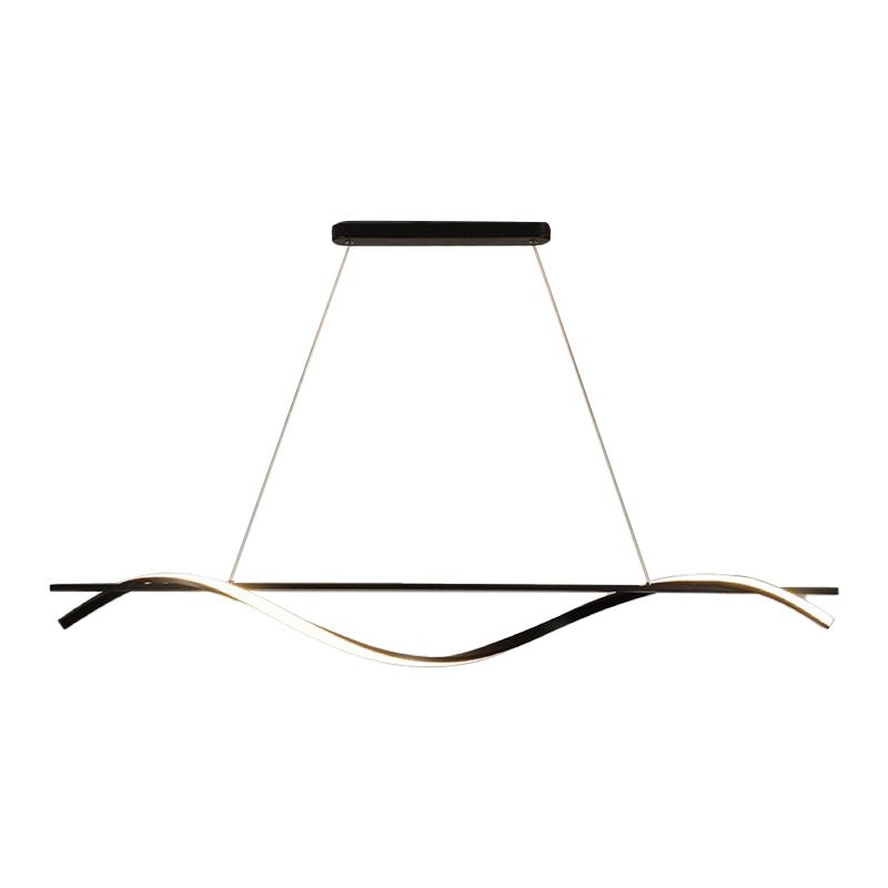 Wavy LED Hanging Ceiling Light Modern Metal Island Chandelier Light