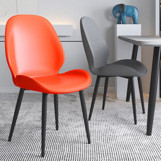 Chaise contemporaine en métal intérieur-extérieur, chaise d'appoint sans accoudoirs à oreilles