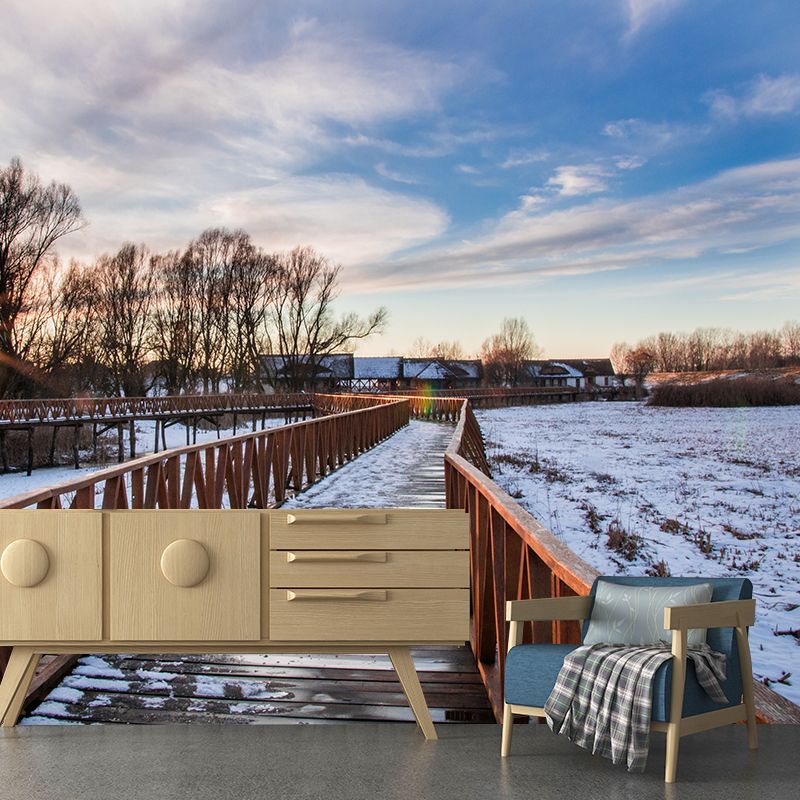 Environment Friendly Resistant Mural Wallpaper Outdoor Path Sleeping Room Wall Mural