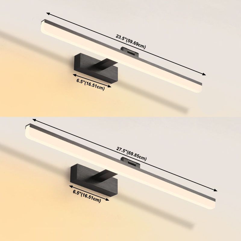 Metal 1-Light Linear Shade Wall Sconce Modern Style Mirror Wall Mount Light Fixture