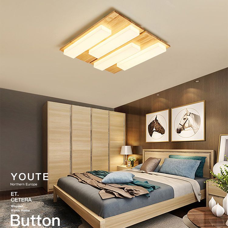 Indoor Rechteckige Flush Mount Light Japanische Stil Ultra-dünne Flush Deckenleuchte