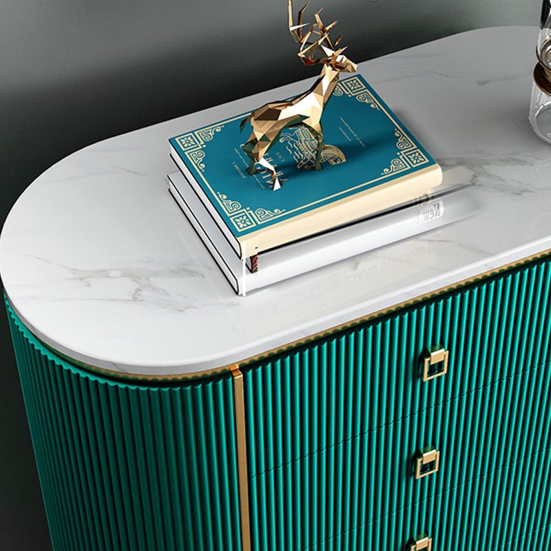 Glam Vertical Stone Storage Chest Bedroom Chest with 3 Drawers