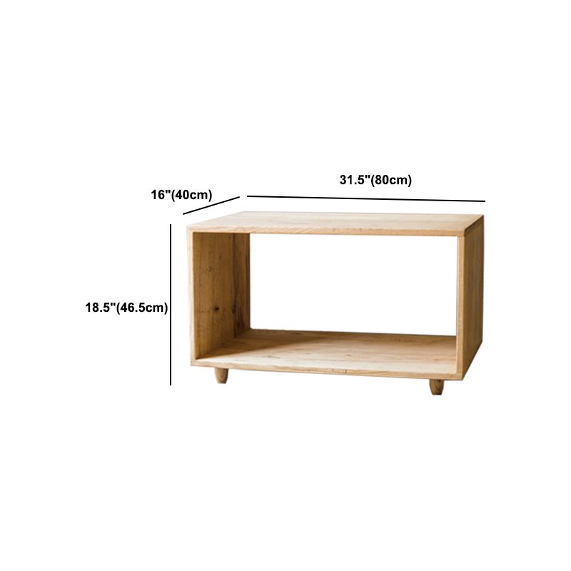 Wooden Night Table Modern Solid Wood Nightstand with Lower Shelf