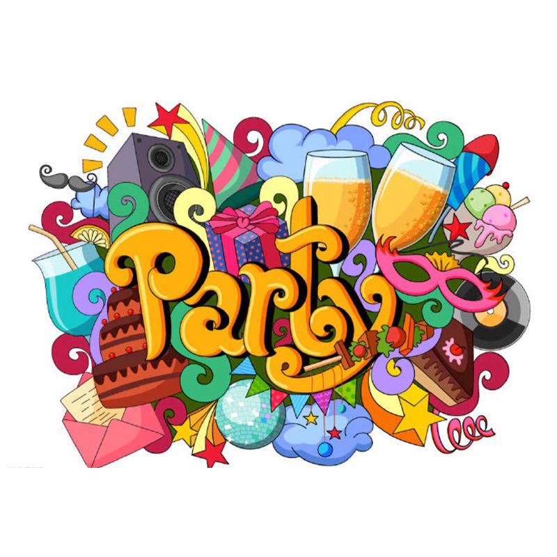 Bright Graffiti Graphic Mural Wallpaper Contemporary Non-Woven Wall Covering, Customised