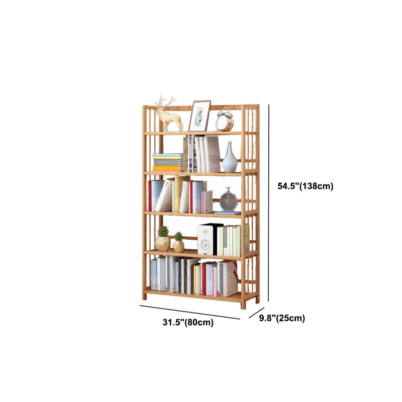 Modern Natural Book Shelf Bamboo Open Back Shelf Bookcase for Home