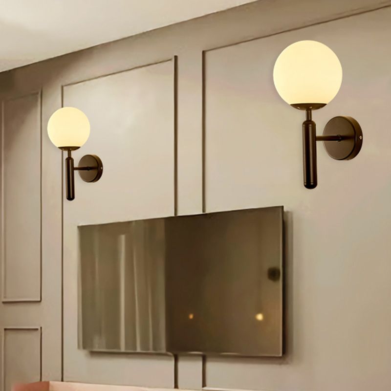 1-Light Ball Wall Lighting Contemporary Glass Wall Mounted Lights