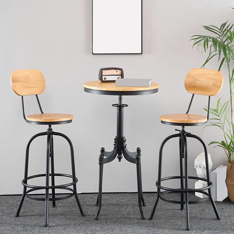 Adjustable Height Bar Stool Contemporary Barstool with Metal Leg