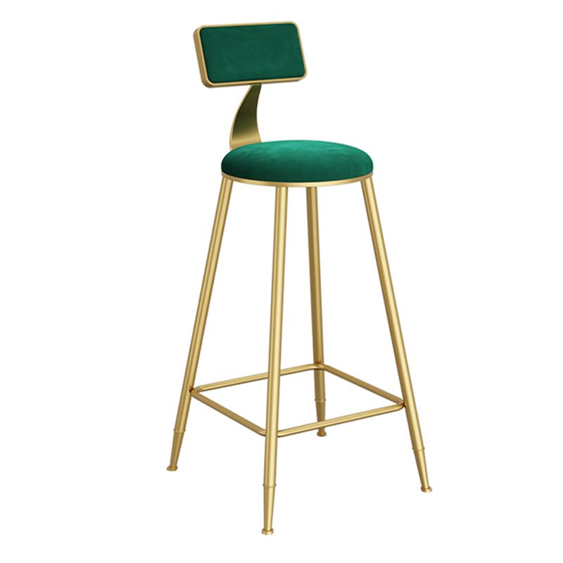 Metal Round Dining Stools Low Back Dining Stools with Footrest