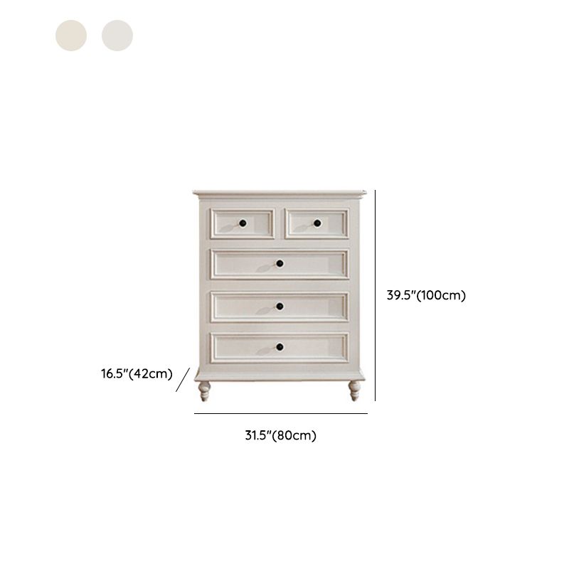 Scandinavian White Wooden Storage Chest Drawers Included for Home