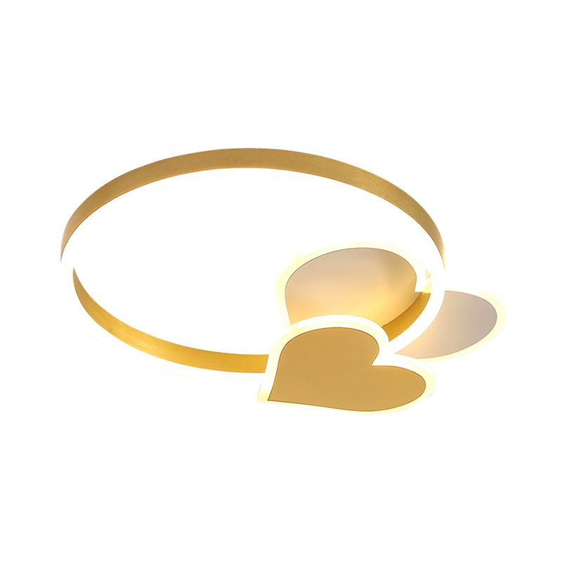 Golden Love LED-plafondarmatuur Minimalistisch acryl inbouwlicht met metalen ring voor slaapkamer