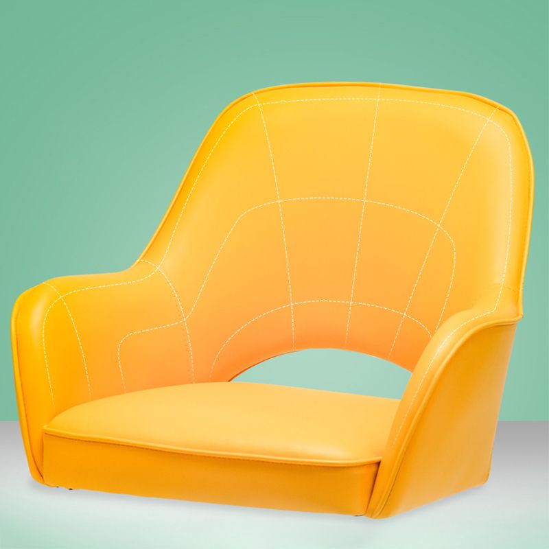 Armless Desk Chair Modern Leather Low-Back Office Chair with Wheels