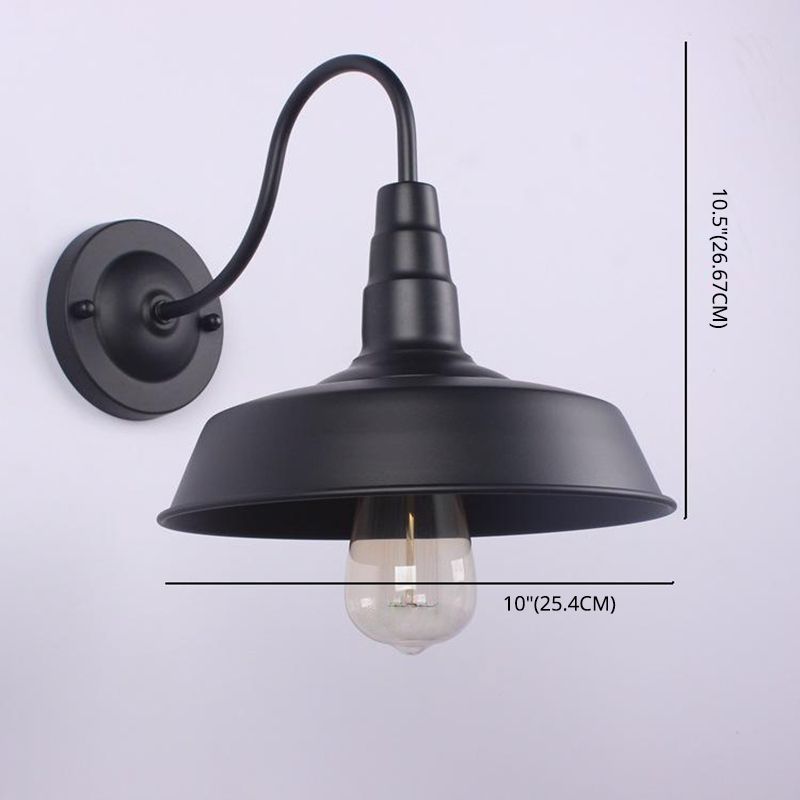 Retro Industrial Style Barn Sconce Wall Light Metal 1 Light Sconces