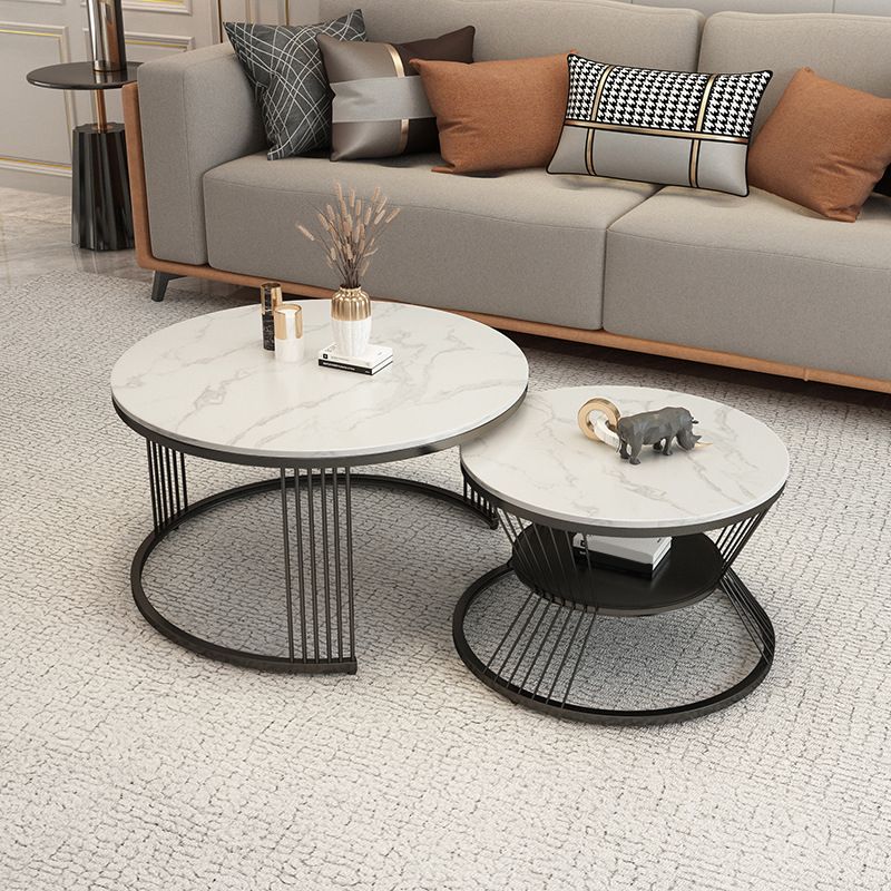Round Nesting Coffee Table Minimalist Coffee Table for Living Room