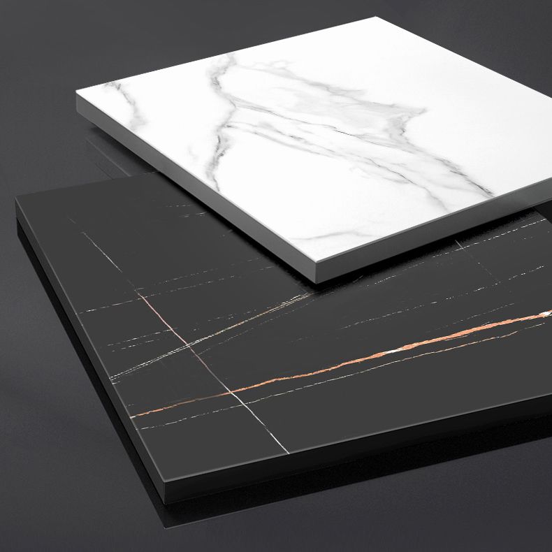 Table à manger de luxe traditionnelle Table à manger en pierre fritrée avec 4 jambes pour salle à manger