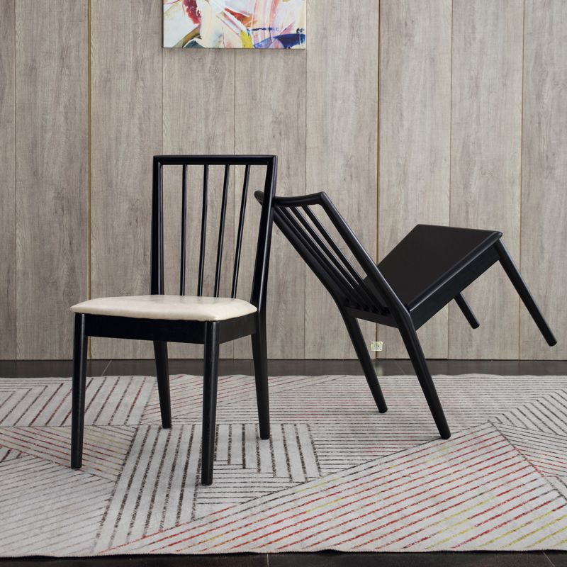 Chaise d'appoint de salle à manger moderne, chaise à dossier à lattes en bois de 16,5 pouces de large pour un usage domestique