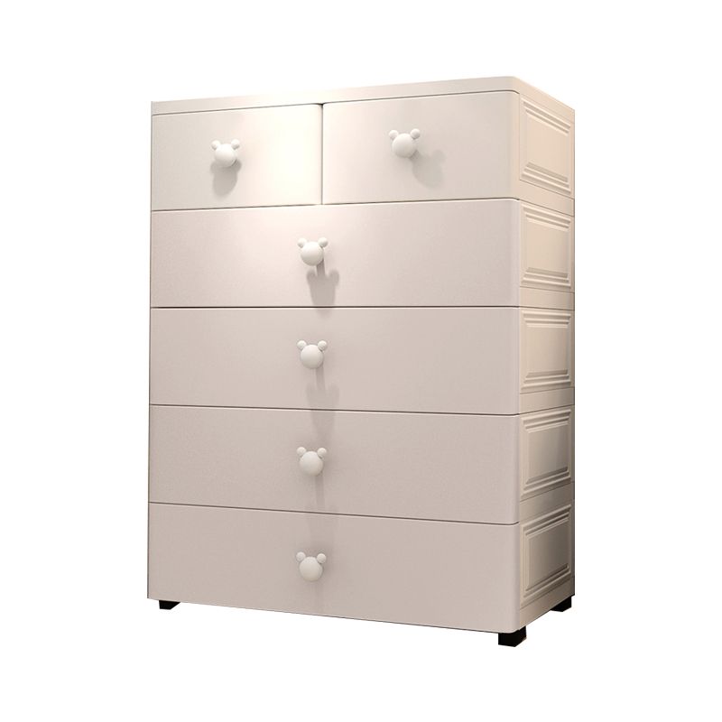 Plastic Non-Hanging Cabinet Contemporary Matte Finish Armoire