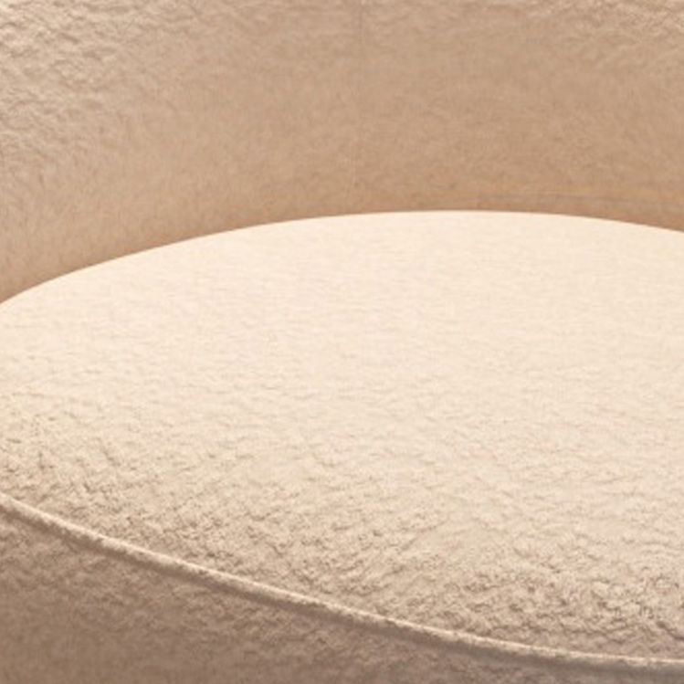 Contemporary White Wool Slope Arm Curved Sofa for Living Room