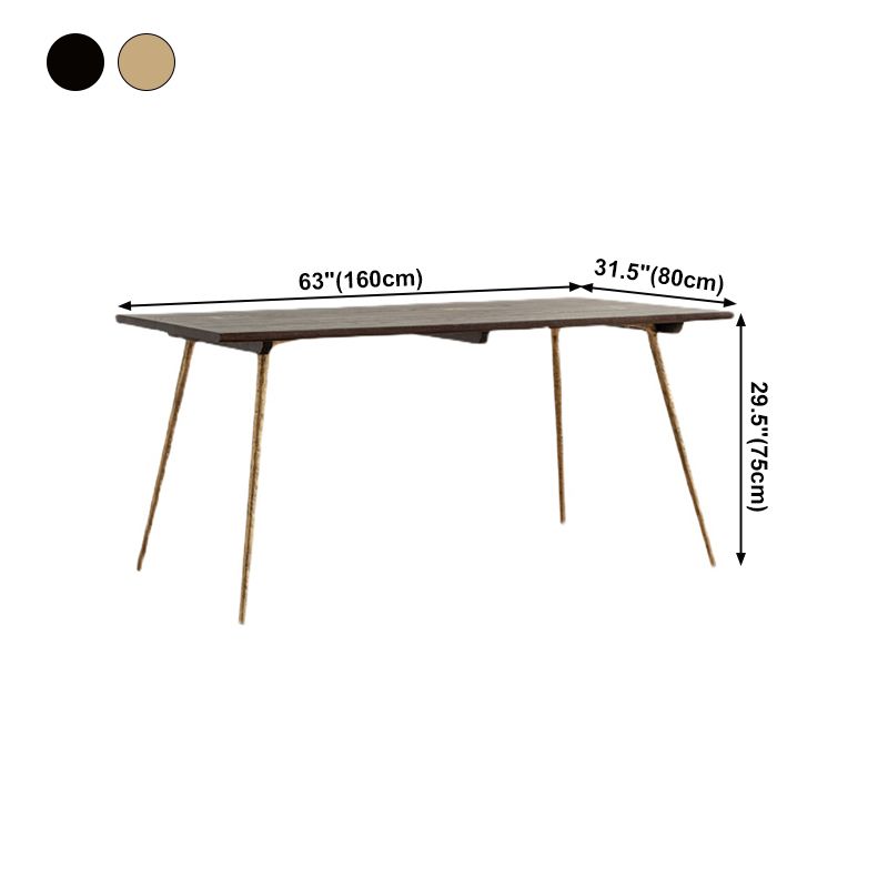 Mesa de comedor de madera maciza de roble Mesa de comedor rectangular industrial con 4 patas