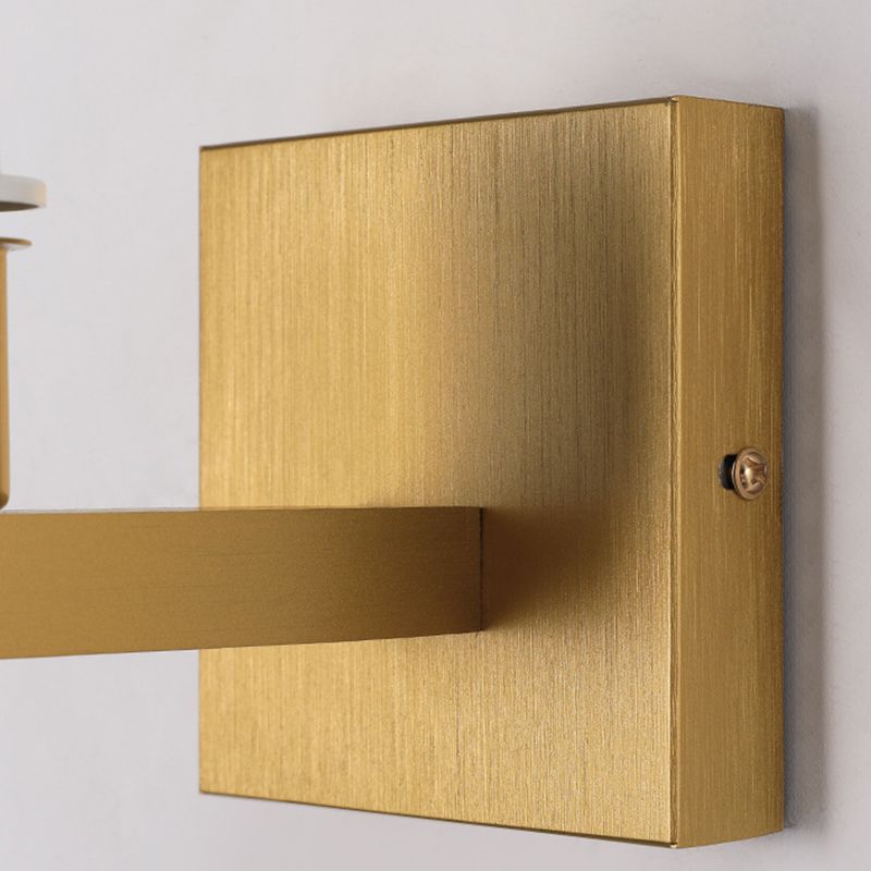 Modern Metal Wall Sconce Rectangle Shape Wall Light with Fabric Shade for Living Room