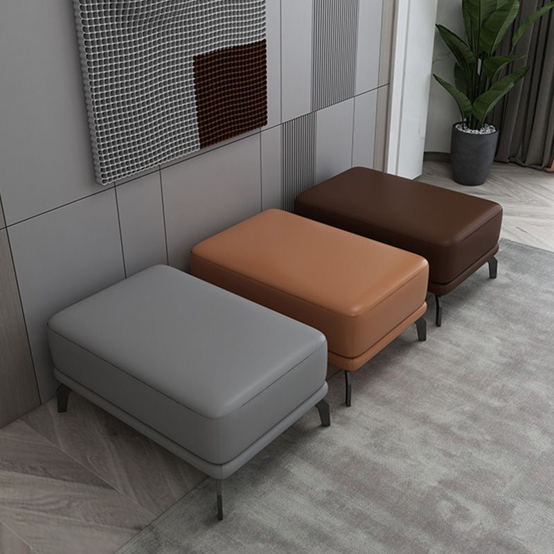 Rectangle Footstools Genuine Leather 23.4 Inch Width Standard Foot Stool