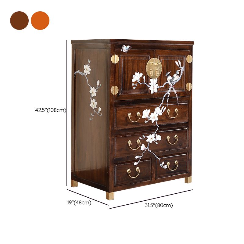 Mid Century Modern Square Accent Cabinet Antique Finish Cabinet With Doors