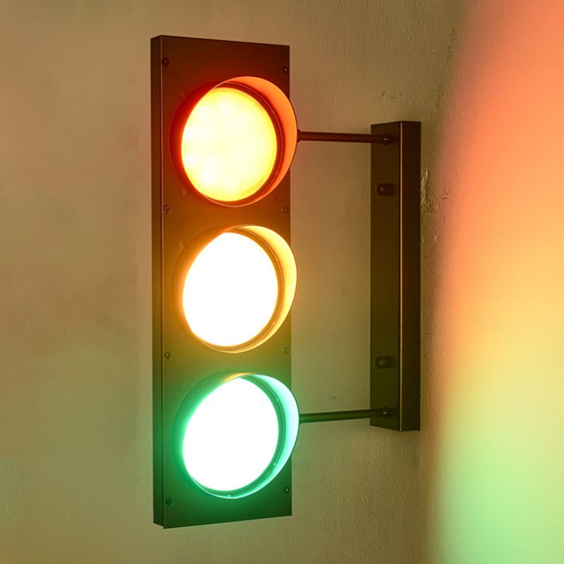 Modern Metal Kids Wall Sconce Geometric Shape Wall Light with Glass Shade for Bedroom