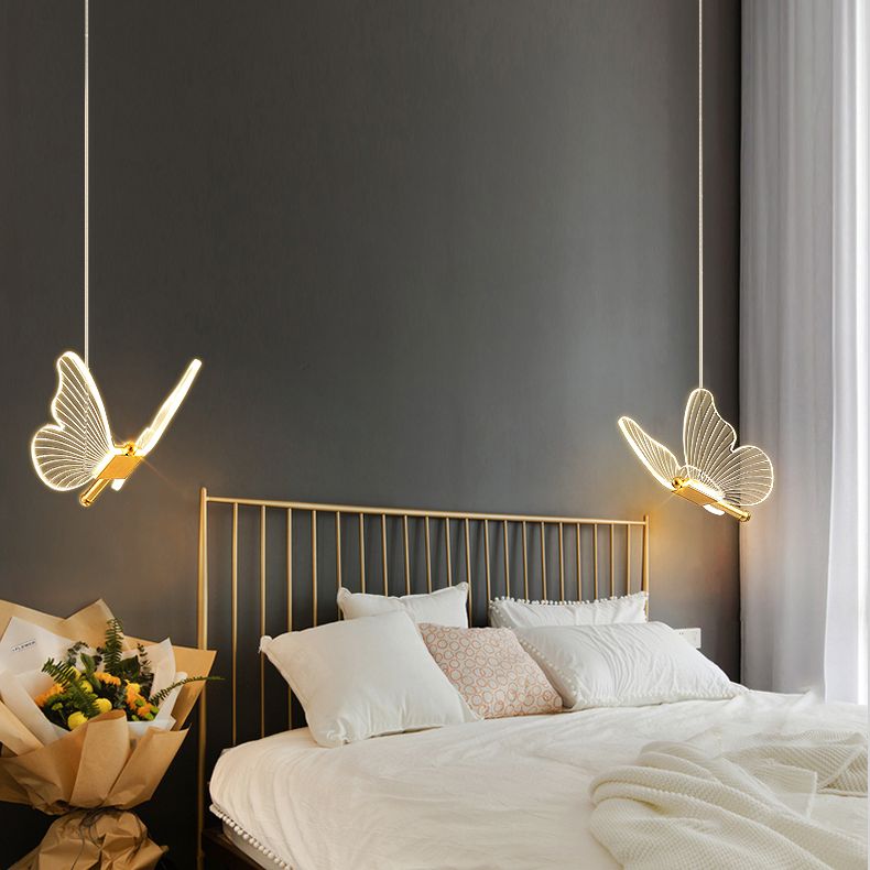 Luxurious Butterfly Style Hanging Ceiling Light, Acrylic Integrated LED Multi Light Pendant Lighting