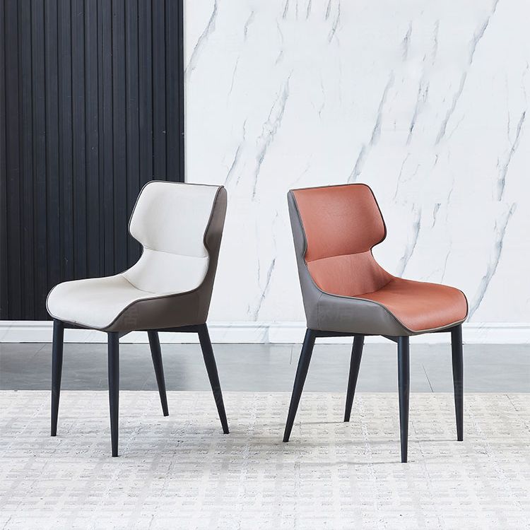 Contemporary Style Chair Dining Arm Wingback Side Chair with Metal Legs for Kitchen