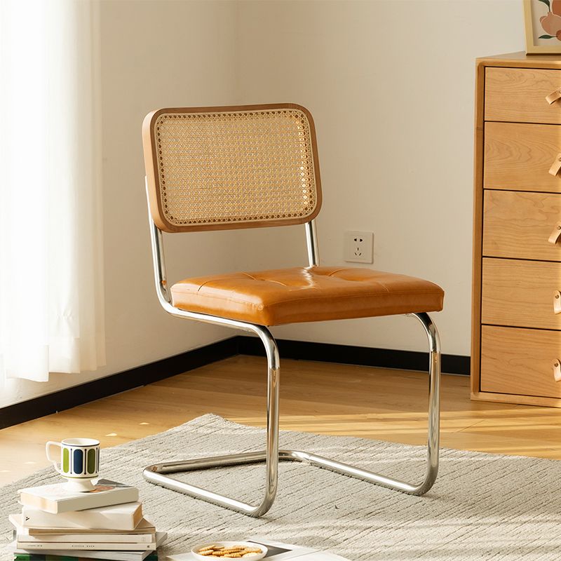 Contemporary Style Open Back Leather Upholstered Home Dining Chairs