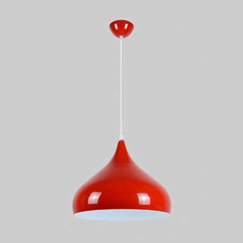 Lacquered Aluminium Indoor Pendant Light in Modern Creative Style Tapered Macaron Hanging Lamp