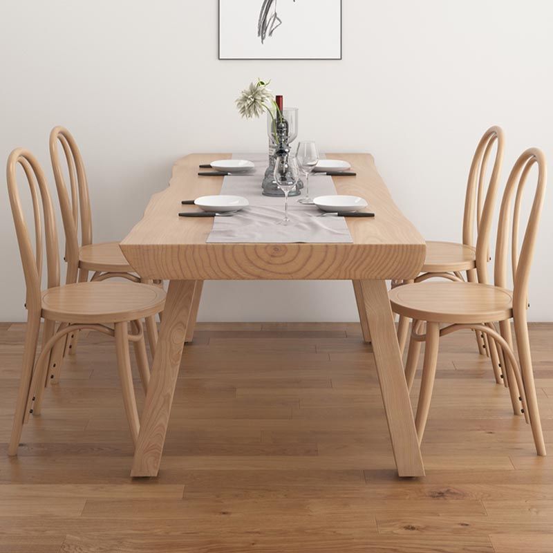 Pine Solid Wood Dinette Table Modern Natural Legs Dining Site Table