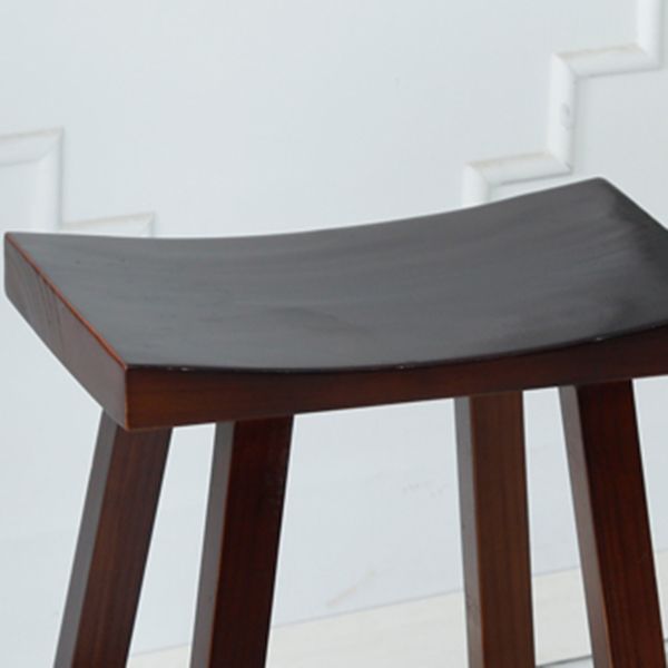 Coffee Shop Wood Counter & Bar Stool Contoured Seat Counter Stool in Brown