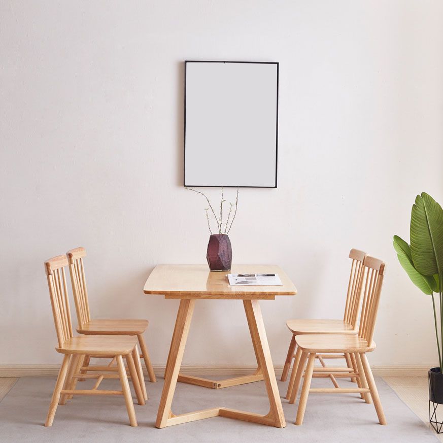 Modern 1/2/5 Pieces Dining Set Rectangle Rubber Wood Dining Table for Dining Room