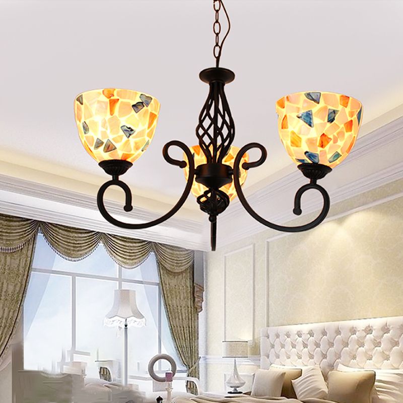 Ciotola a forma di lampadario guscio lampada lampadario appeso in stile tiffany per camera da letto