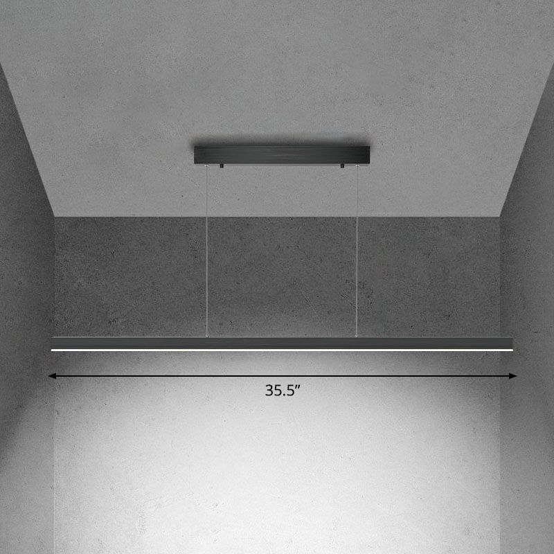 Simplicity Linear Chandelier Lighting Metallic Conference Room LED Pendant Light Fixture