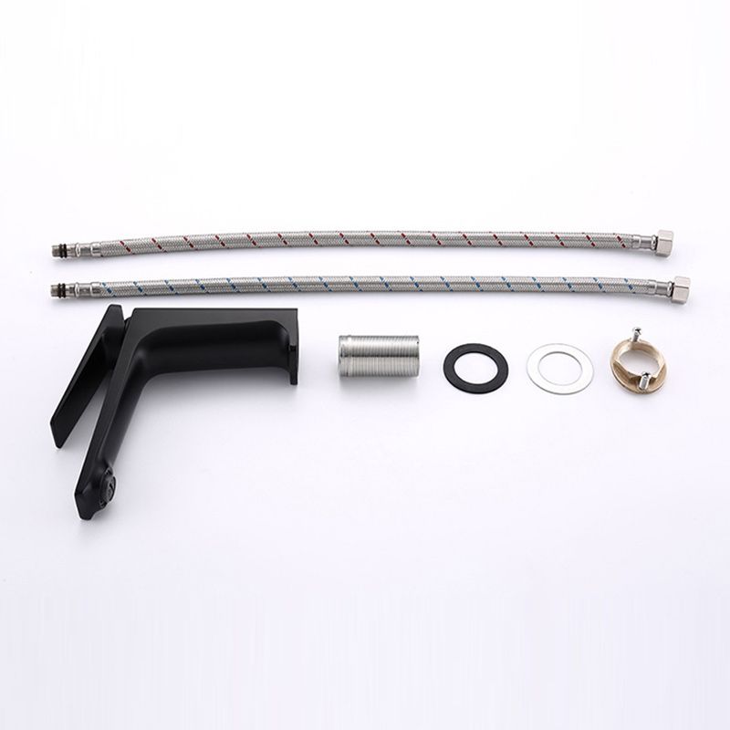 Modern Lavatory Faucet Brass Lever Handles Low Arc Bathroom Faucet