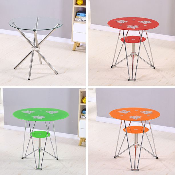 Mesa de comedor de cocina de estilo moderno mesa redonda con base de metal para el hogar