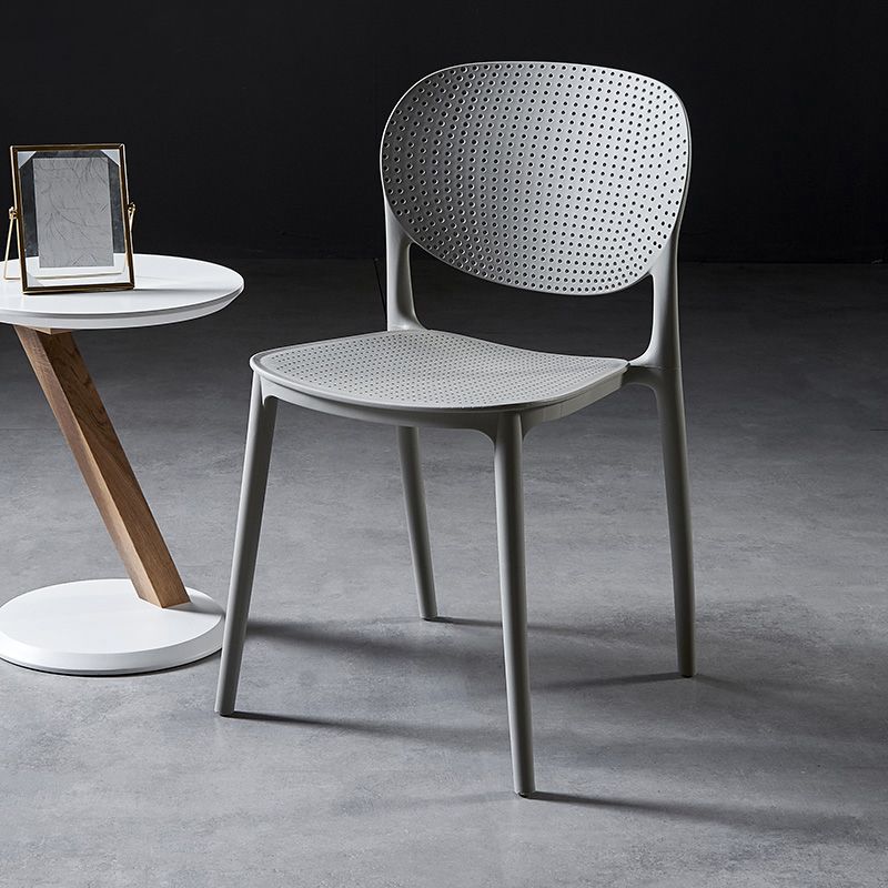 Modern Plastic Open Back Side Chair 32"H Acrylic Dining Chair for Restaurant Bedroom