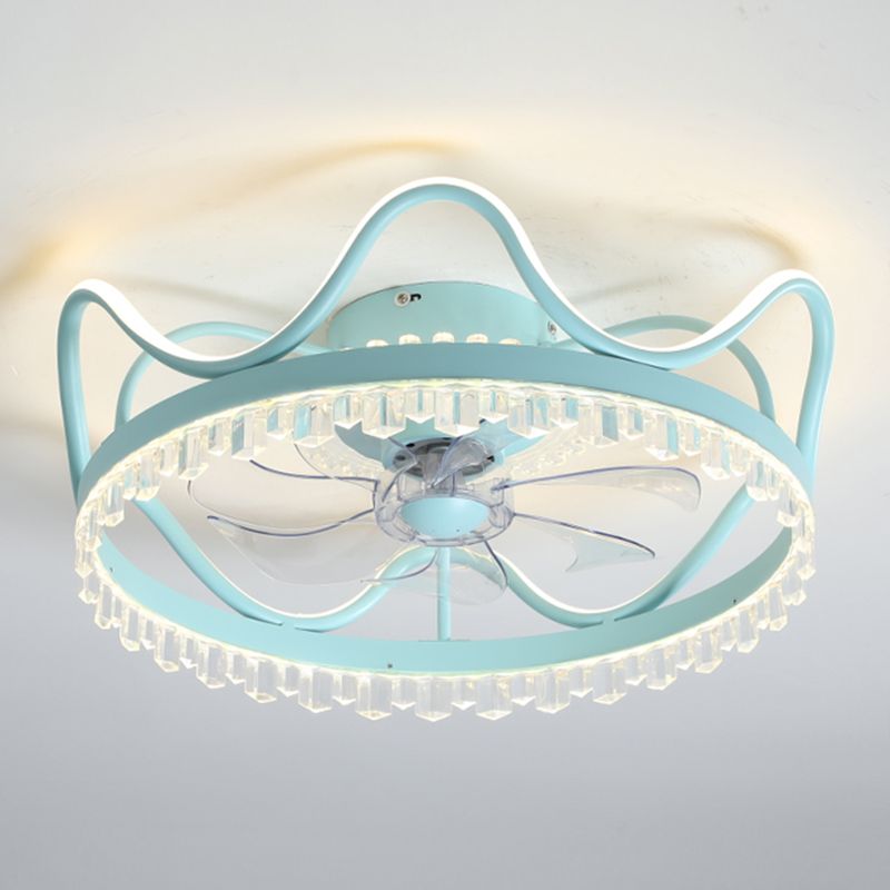 Plafond LED circulaire lampe à fans élégant nordique métal