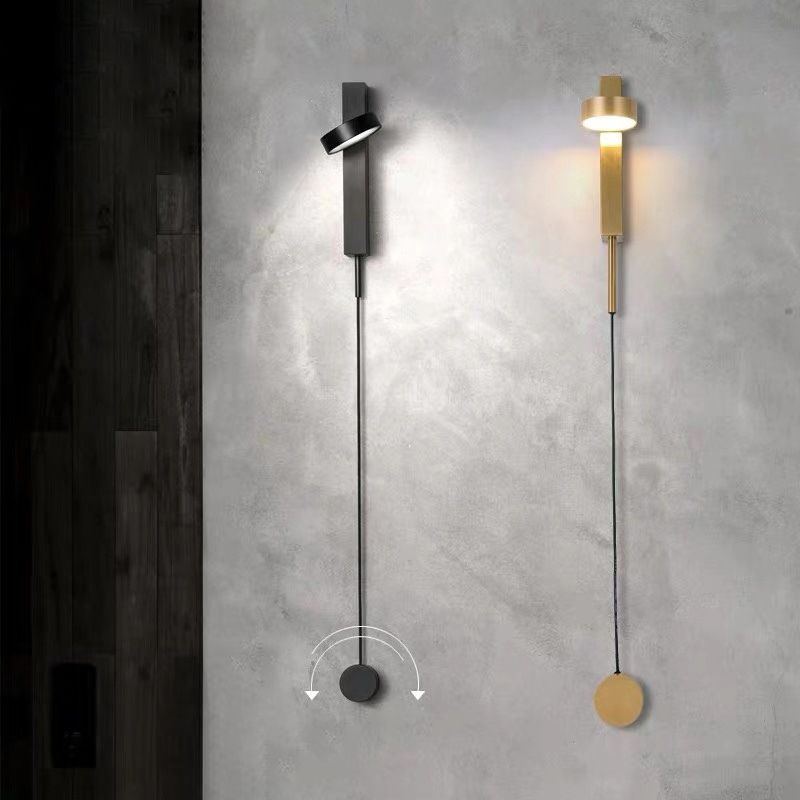 Lámpara de pared LED de hierro electroplacado en un estilo moderno de pared geométrica acrílica para dormitorio