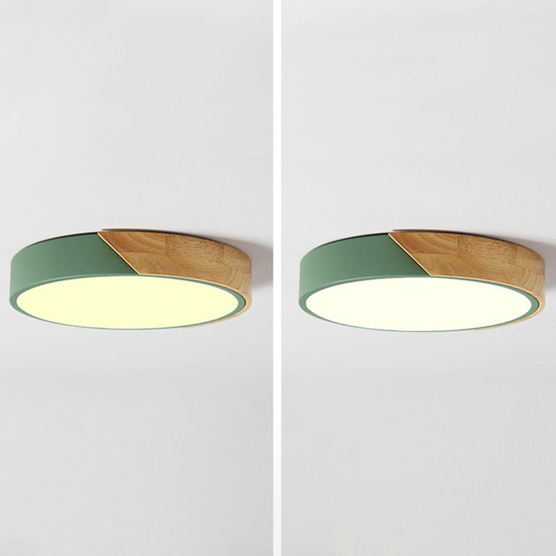 Plafonnier LED de forme ronde macaron moderne, plafonnier en fer pour chambre à coucher