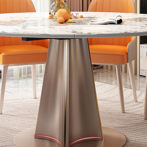 Rectangular Dining Table Modern Stone Table Top with Gold Metal Legs