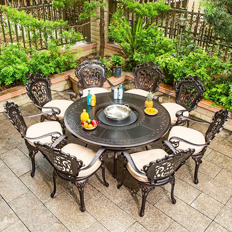 Modern Geometric Waterproof Courtyard Table Aluminum Outdoor Table