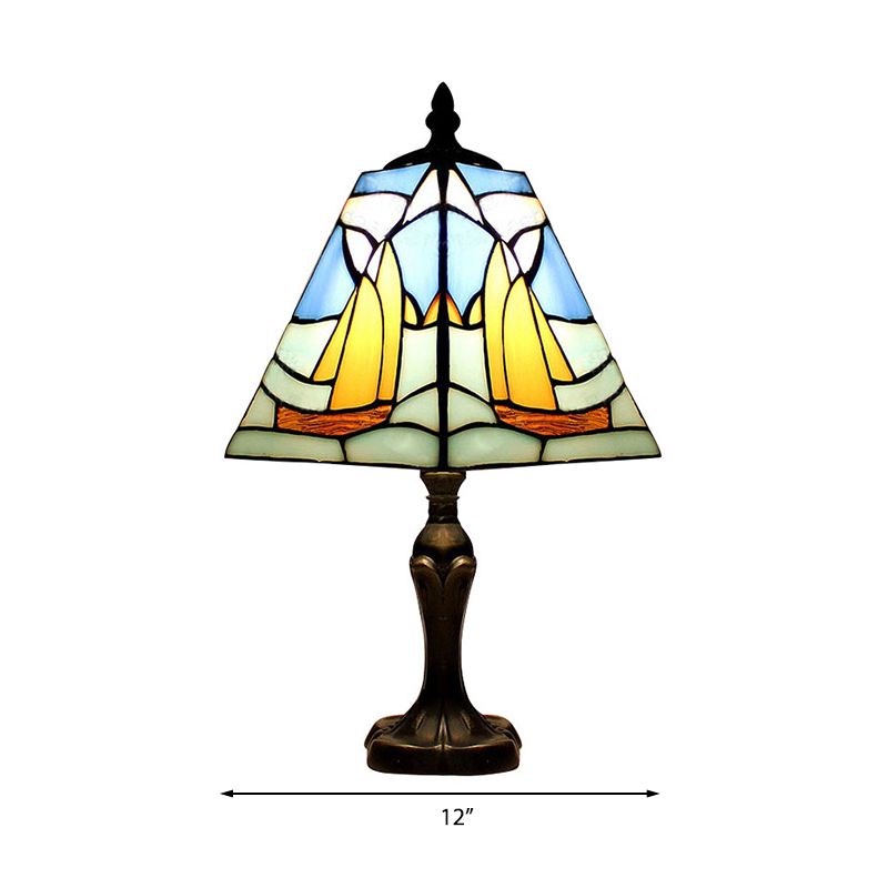 Blue Sea Desk Light avec bateau 1 ampoule Nautical Taching Verre Nautique Lumière pour Salle d'étude