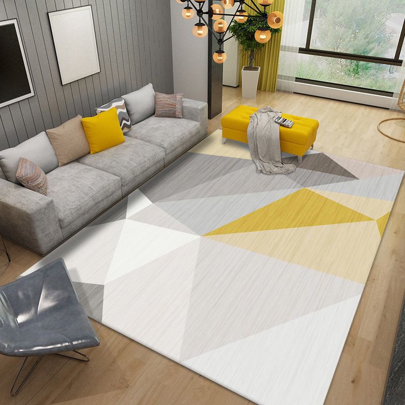 Stylish Asymmetric Graphic Rug Creative Contemporary Indoor Carpet Polyester Stain Resistant Rug for Home Decor