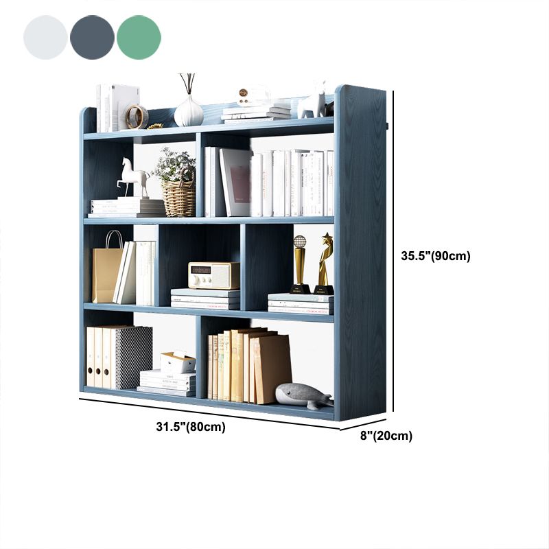 Contemporary Wooden Shelf Bookcase Cube Bookshelf for Study Room