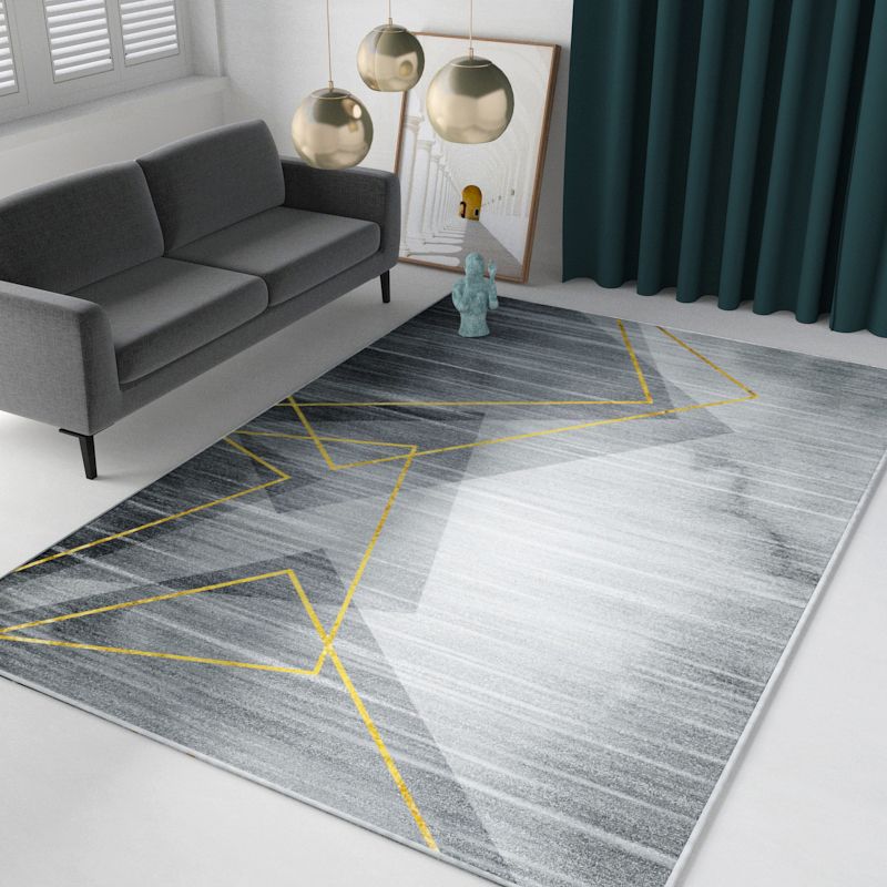Lichtgrijs modern tapijt polyester grafisch binnen tapijt niet-slip achterste tapijt voor darwing kamer