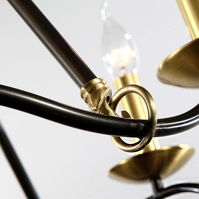 Metall Schwarz hängende Kronleuchterkerze 6/9/15 Glühbirnen traditionelle Anhängerleuchte für Wohnzimmer